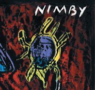 disegno di una tartaruga gialla con dorso blu su fondo rosso, con la scritta Nimby